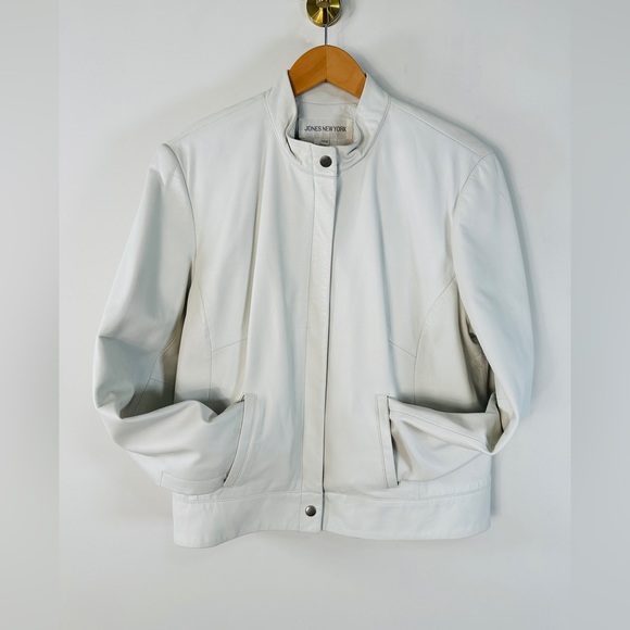 Vintage Jackets & Coats Vintage White Genuine Leather Jacket By Jones New York Y2k Poshmark